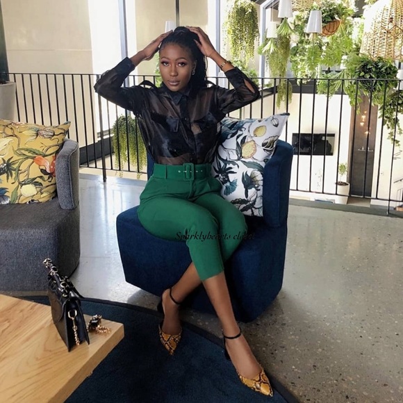 NWT Zara High-Waisted Belted Pants - Picture 7 of 10